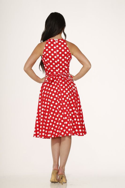 June Polka Dot Swing Dress [Red]