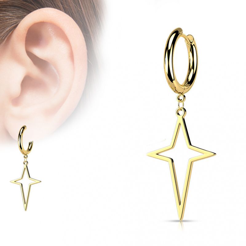 Hoop Star Cross Gold