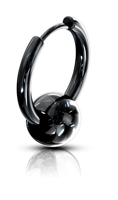 Main Image Hoop Earring Ball Black
