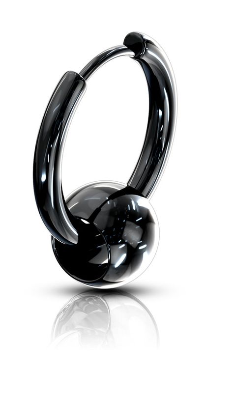 Hoop Earring Ball Black