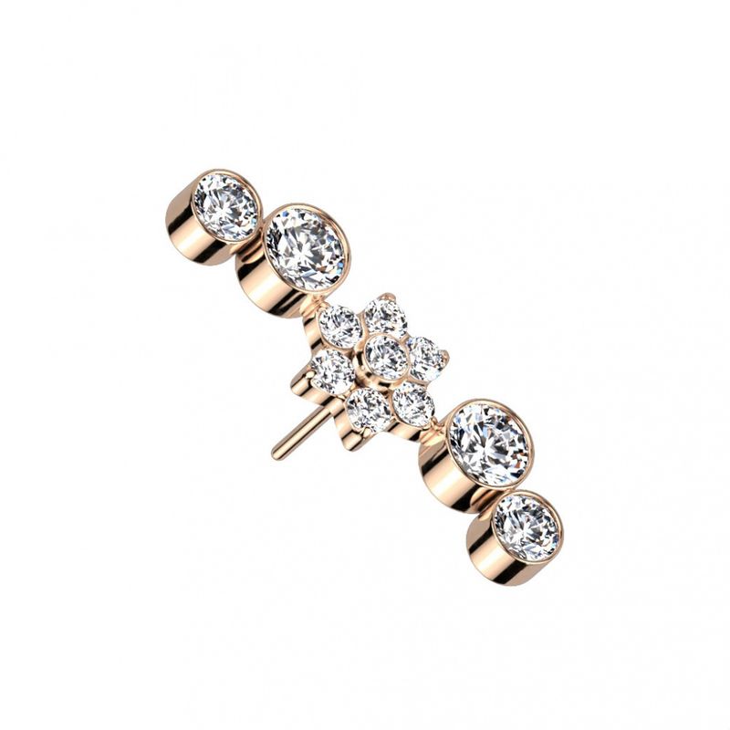 Flora Crystal Push-fit Rose Gold Clear