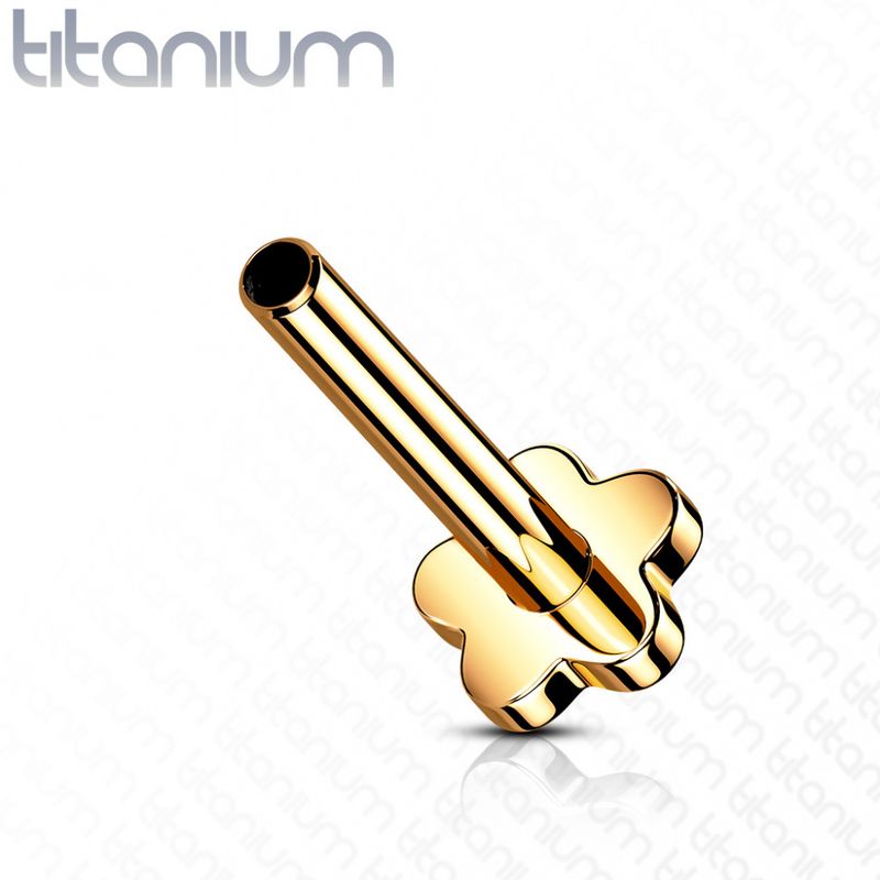 Push-fit Threadless Flower Labret Rose Gold