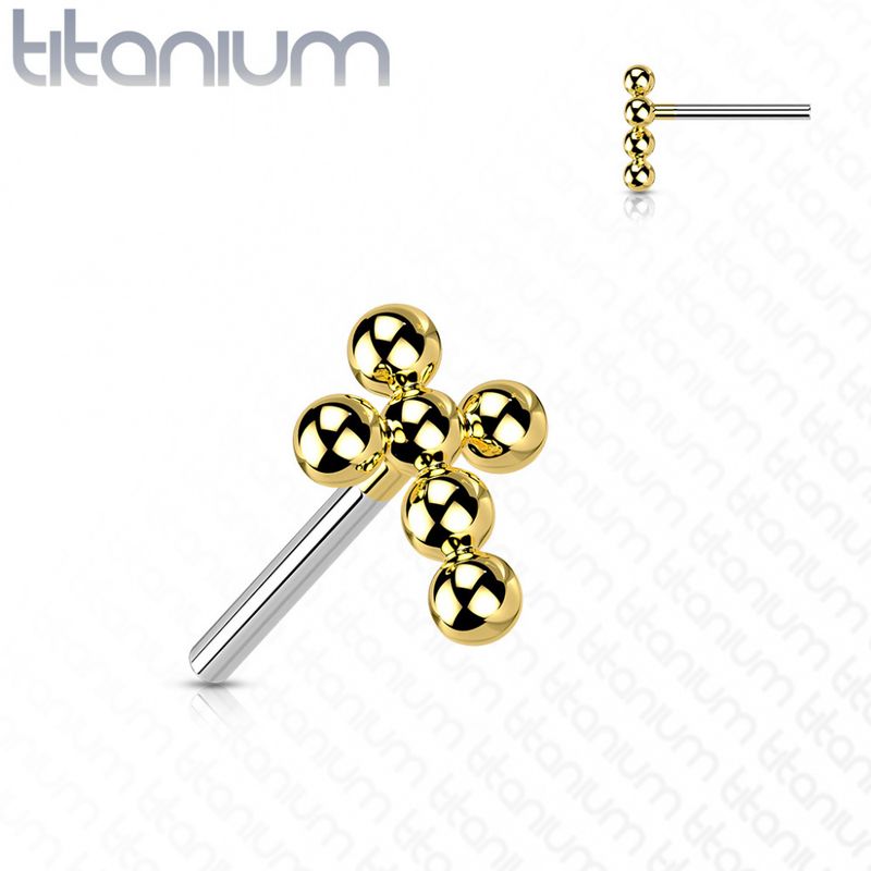 Small Cross Ball Push-fit Gold