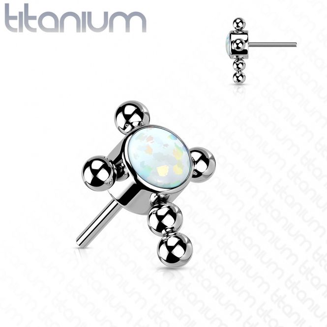 Main Image Cross Gem Push-fit Opal White