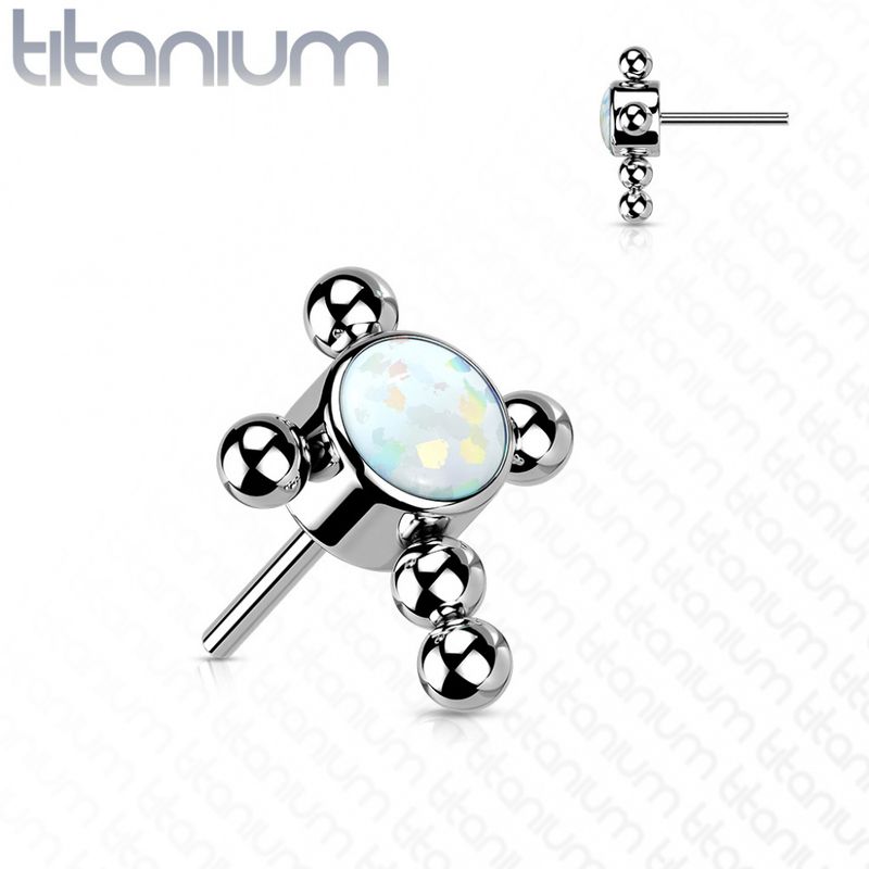 Cross Gem Push-fit Opal White
