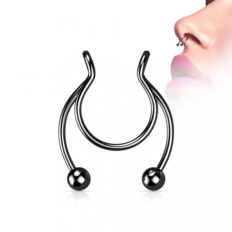 Fake Septum Circular Barbell Black