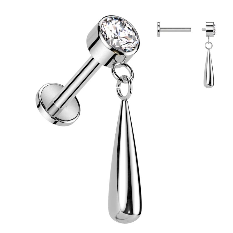 Tear of Eve Internally Threaded Labret Clear