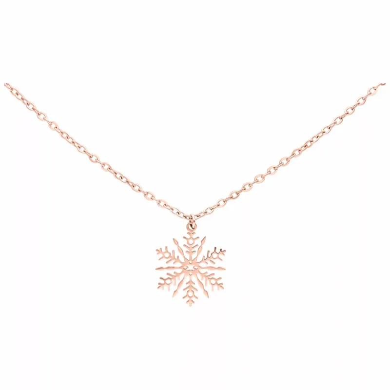 Little Snowflake Necklace Rose Gold