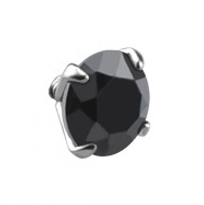 Round Prong Set Gem Dermal Black