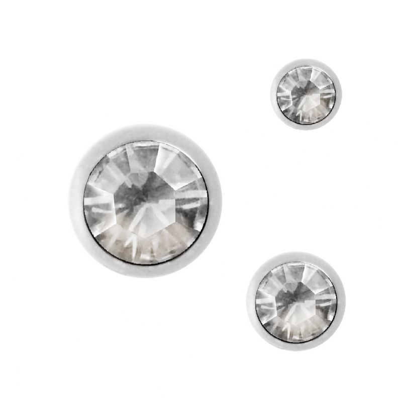 1,2mm Jeweled Ball Crystal Clear