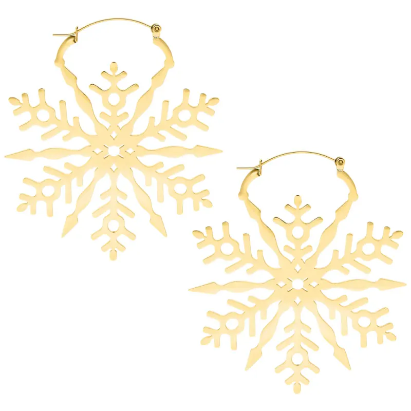 Snowflake Hoops Gold