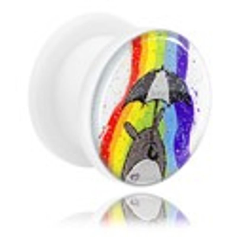 Glitter White Rainbow Plugg