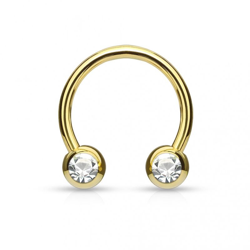 Front Jewel Circular Barbell Gold