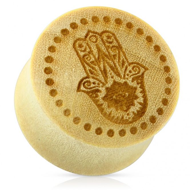 Hoofdbeeld Hamsa Hand  Wood Plugg