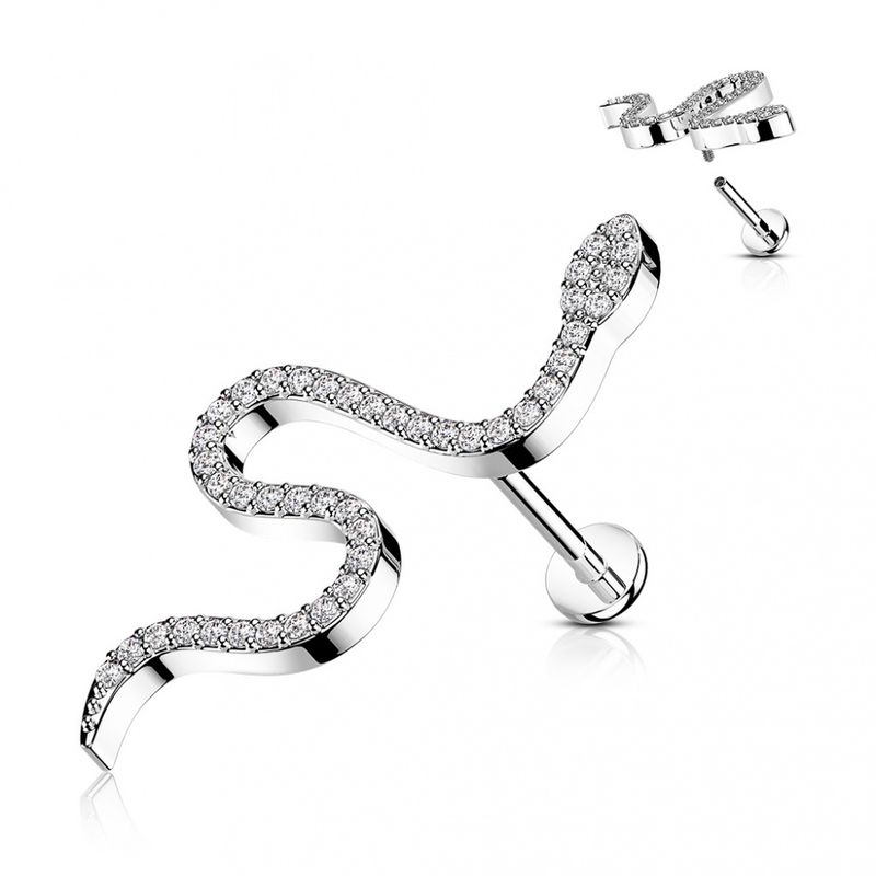 Big Snake Internally Threaded Labret Clear