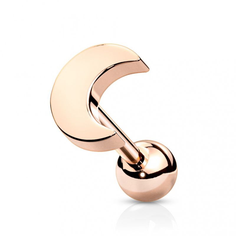 Flat Moon Barbell Rose Gold