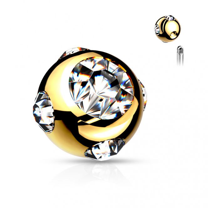 Hovedbillede 1,2mm Multi Jeweled Ball Gold