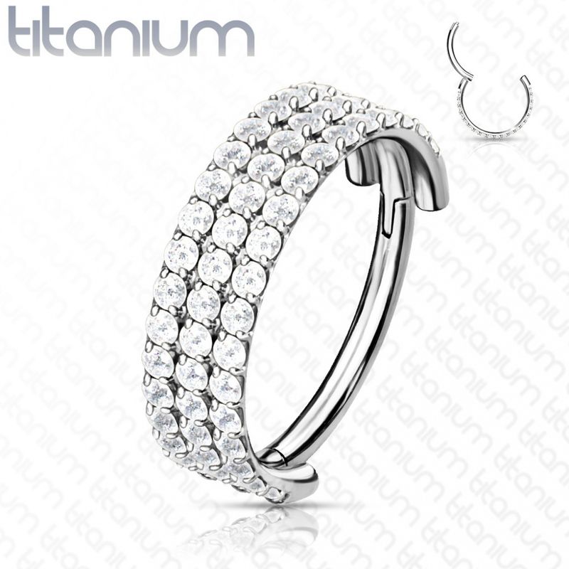 Cleopatra Triple Hinged Ring Clear