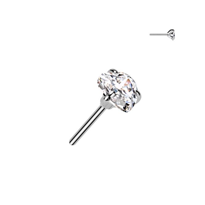 Hovedbilde Titanium Heart Push-fit Clear