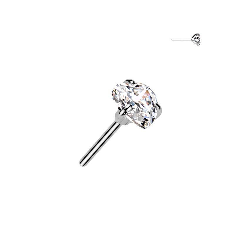 Titanium Heart Push-fit Clear