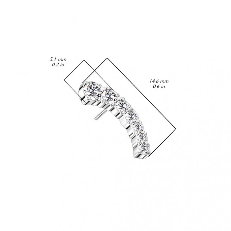 7 Cubic Zirconia Push-fit Red