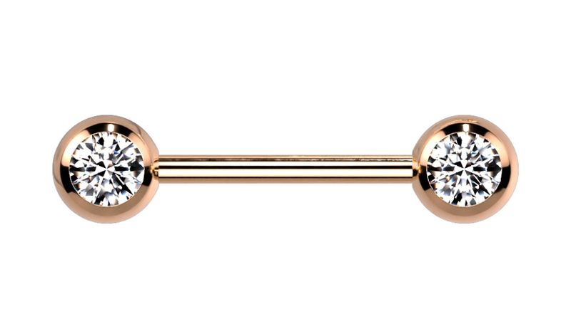 Ara Nipple Barbell Rose Gold Clear