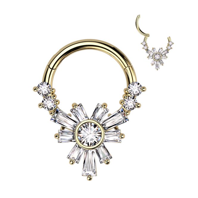 Hoofdbeeld Ra Flower Hinged Ring Gold ...