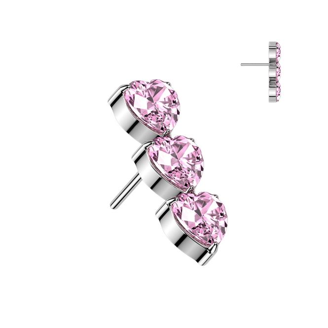 Hovedbilde Triple Heart Push-fit Pink