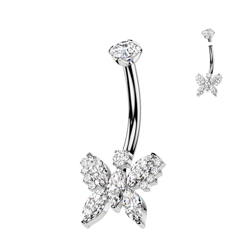 Crystal Butterfly Belly Ring