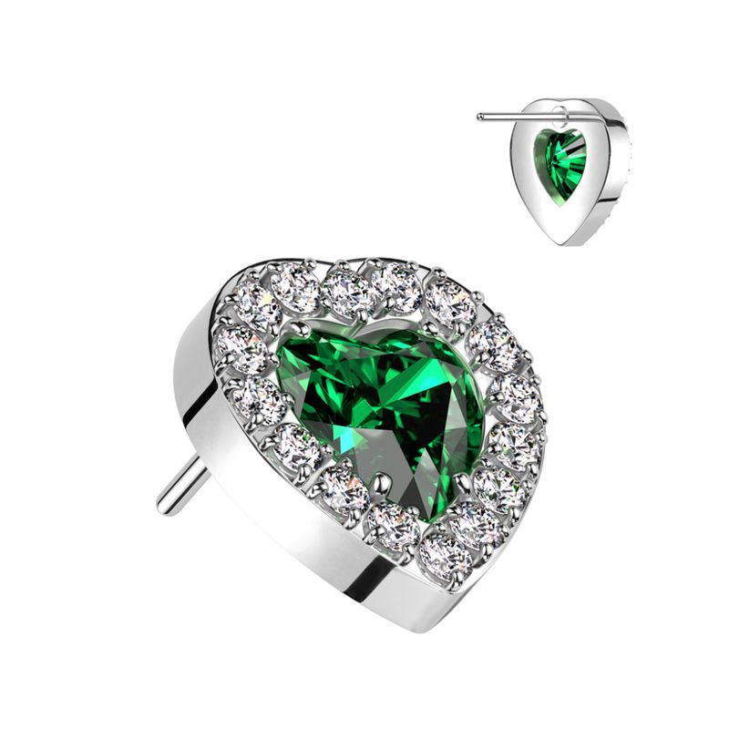 Aleah Heart Push-fit Green Emerald