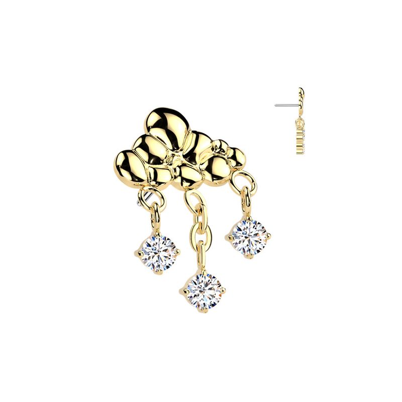 Rain Cloud Push-fit Gold Clear