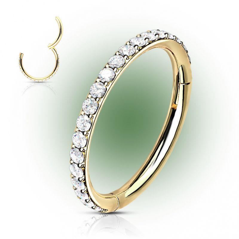 Embla Hinged Segment Ring Gold Clear