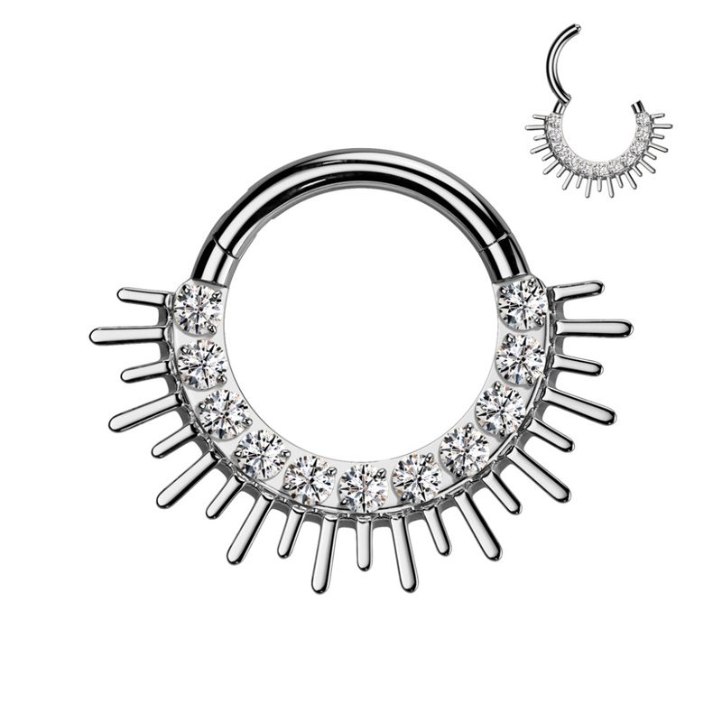 Ra Sun Hinged Ring Clear