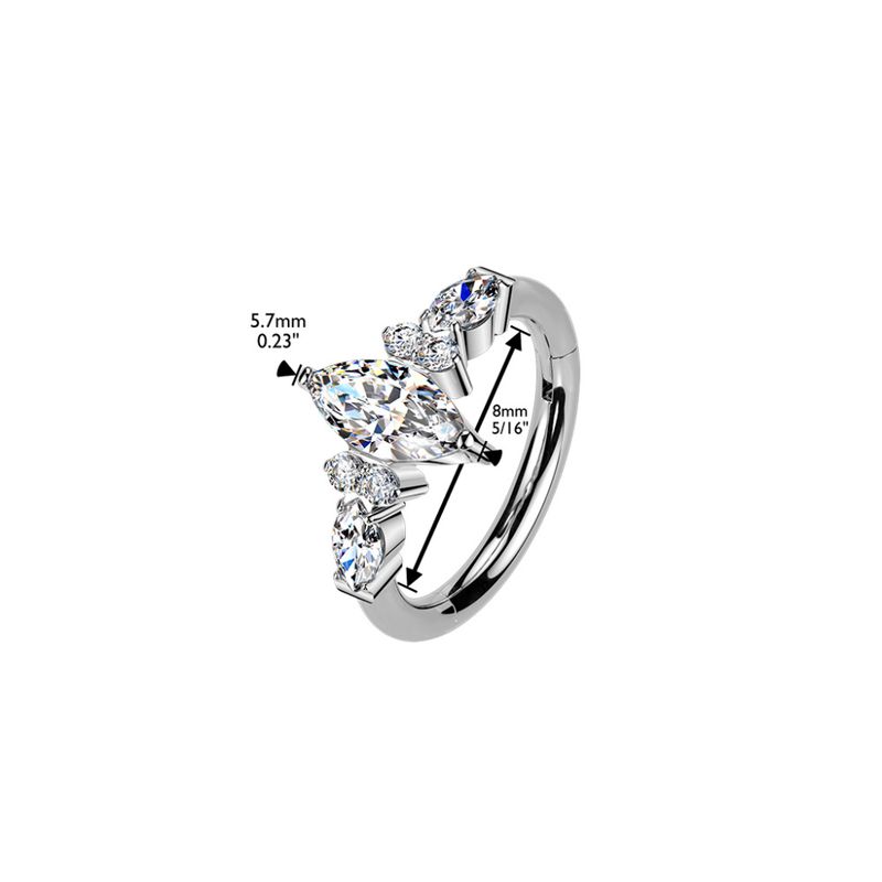 Nova Hinged Segment Ring Gold Clear