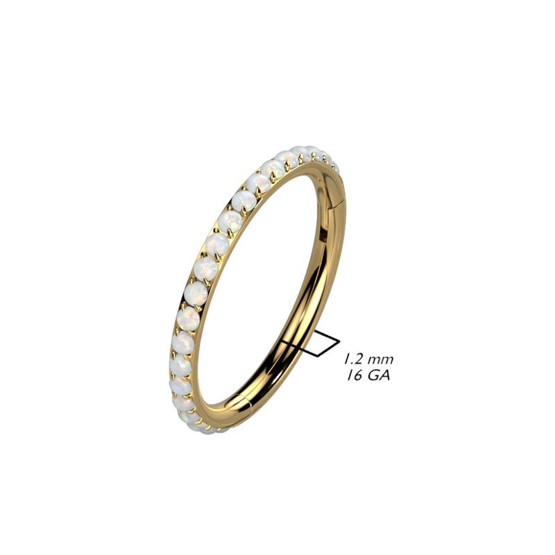 Embla Opal Hinged Ring Gold White