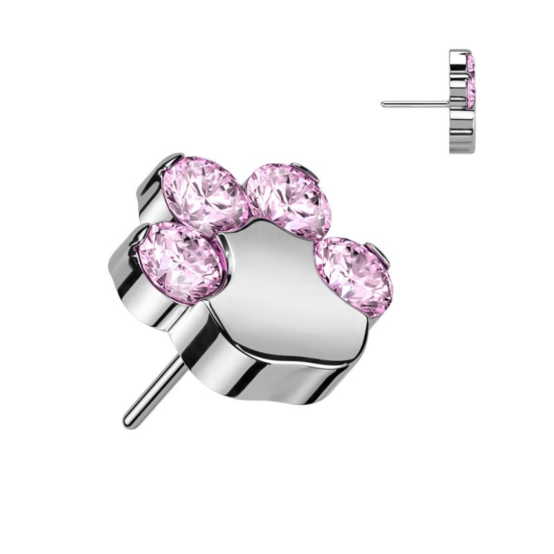 Paw Crystal Push-fit Pink