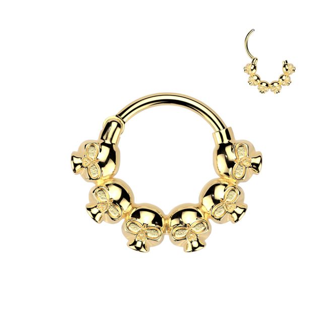 Hoofdbeeld Skulls Hinged Ring Gold