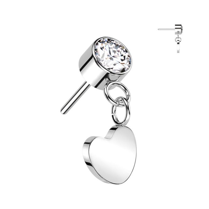 Main Image Heart Dangle Push-fit Clear