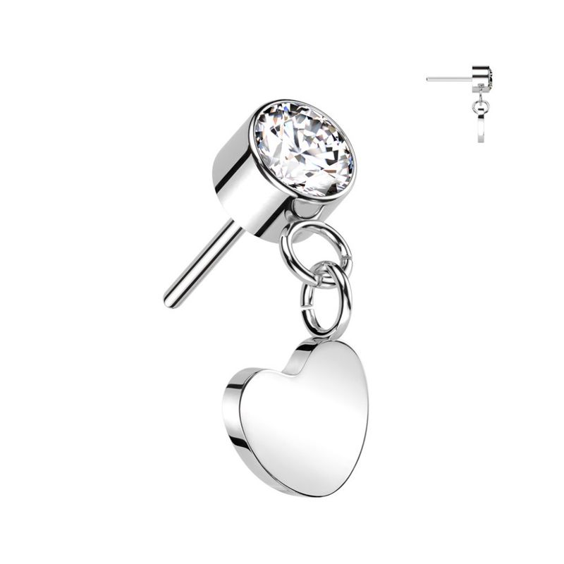 Heart Dangle Push-fit Clear