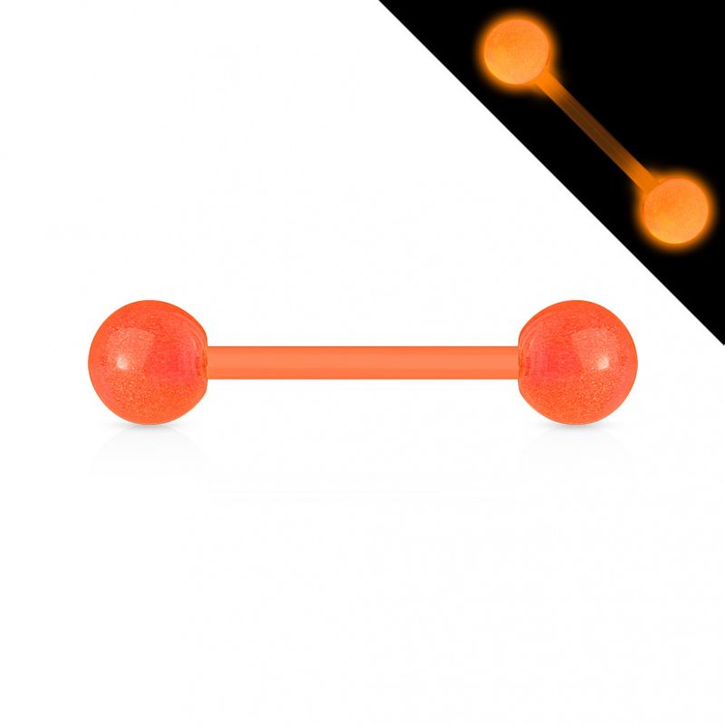 Acrylic Barbell Glow In The Dark Orange