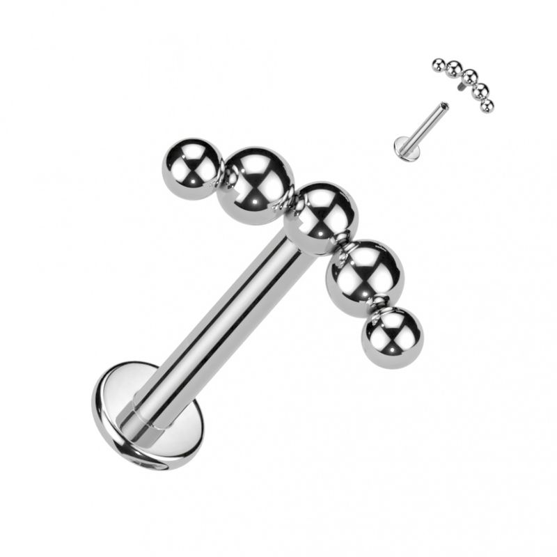 Lana Mini 5 Beaded Ball Curve Internally Threaded Labret 