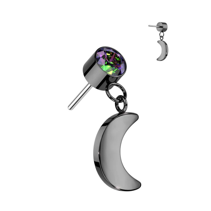 Moon Dangle Push-fit Black Vitrail Medium