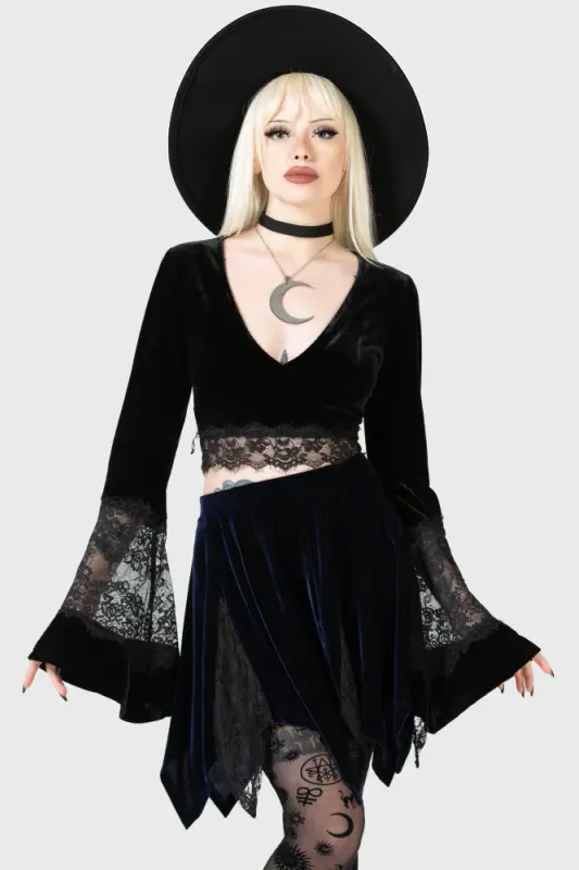 Lester Velvet Mini Skirt [Blue]