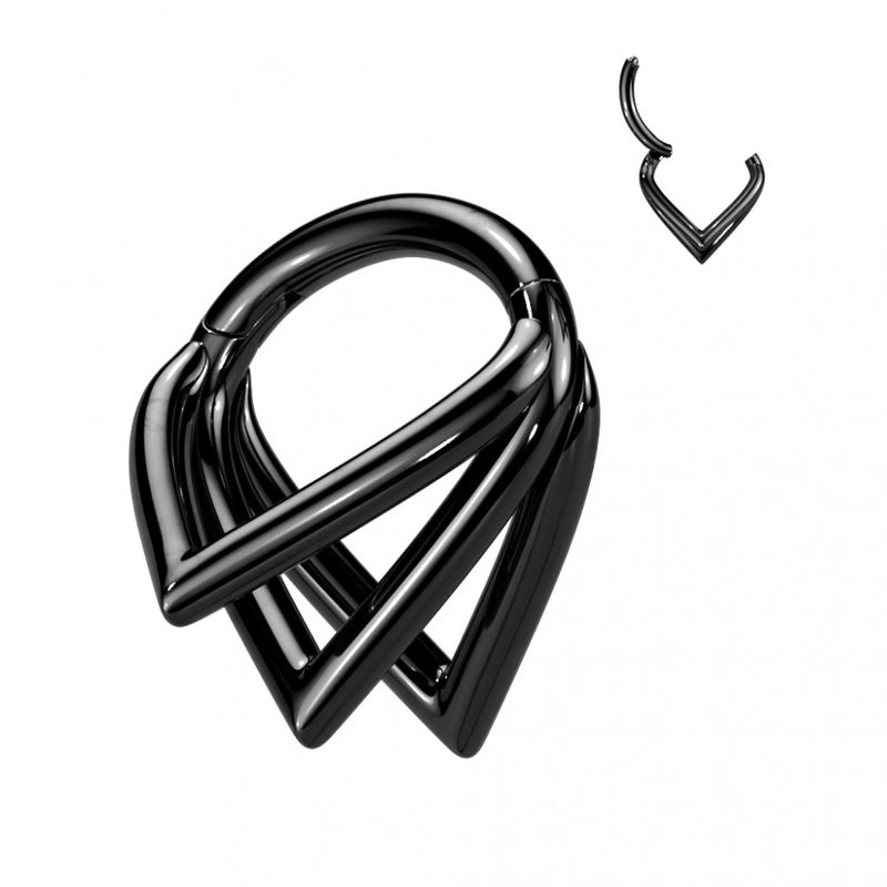 Zelda Triangle Triple Hinged Ring Black