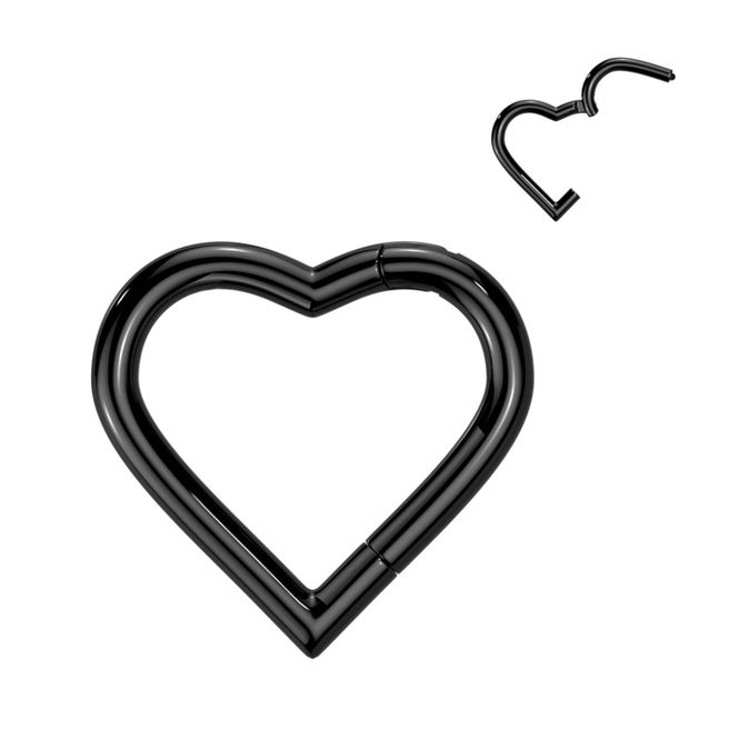 Hovedbilde Heart Shape Hinged Ring Black