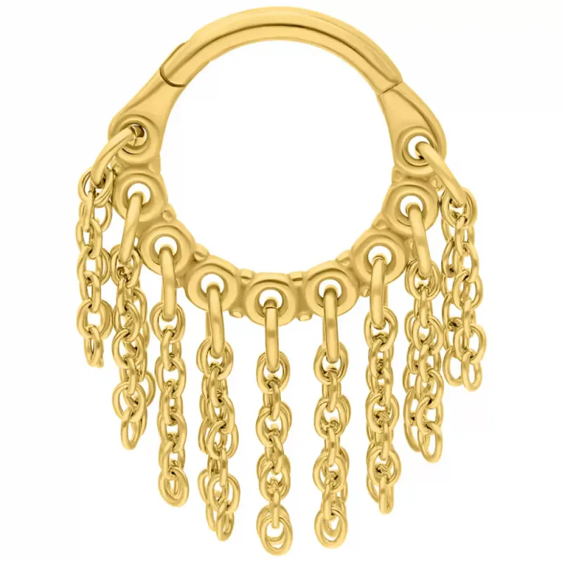 Ama Chains Twisted Hinged Ring Gold