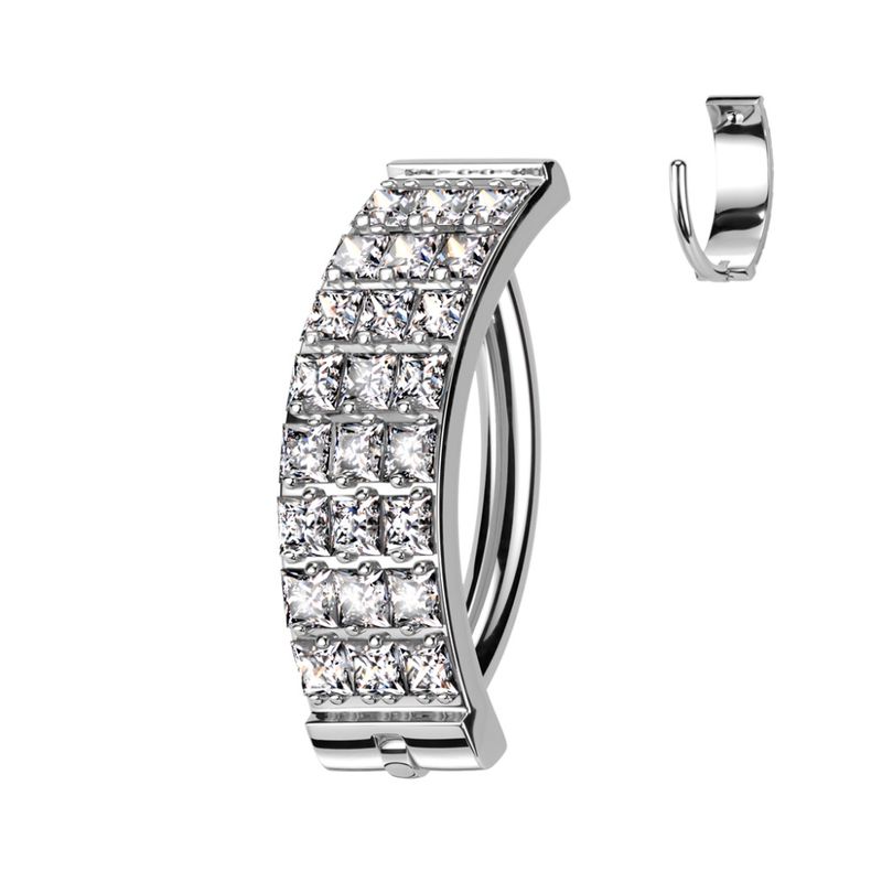 Sylvia Queen Triple Belly Ring Clear