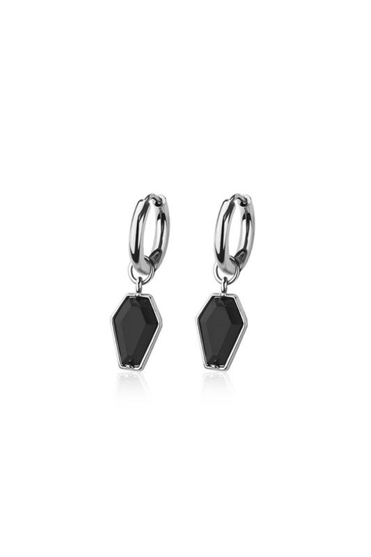Little coffin Black Gem Hoops 