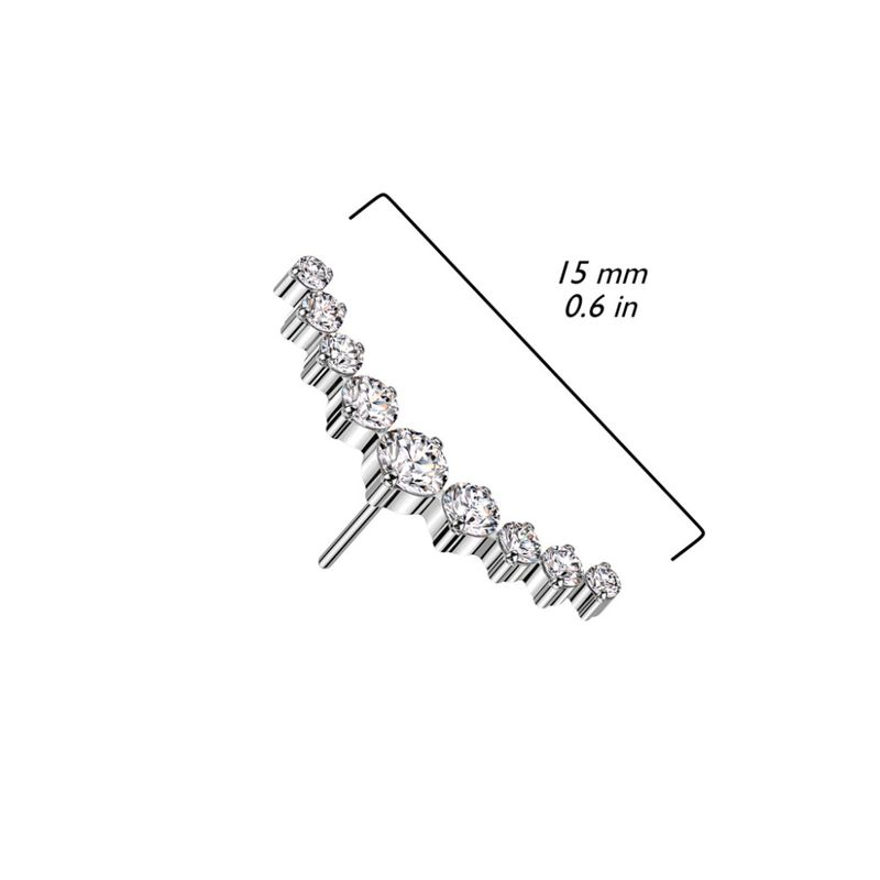 9 Cubic Zirconia Push-fit Purple