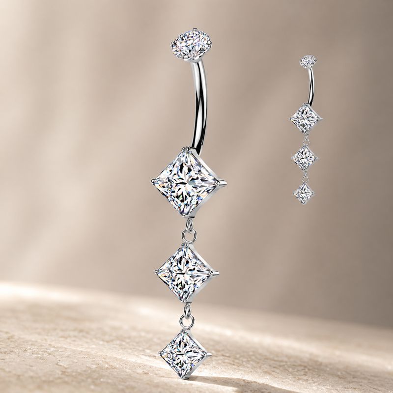 Belle  Titan Dangle Belly Ring 